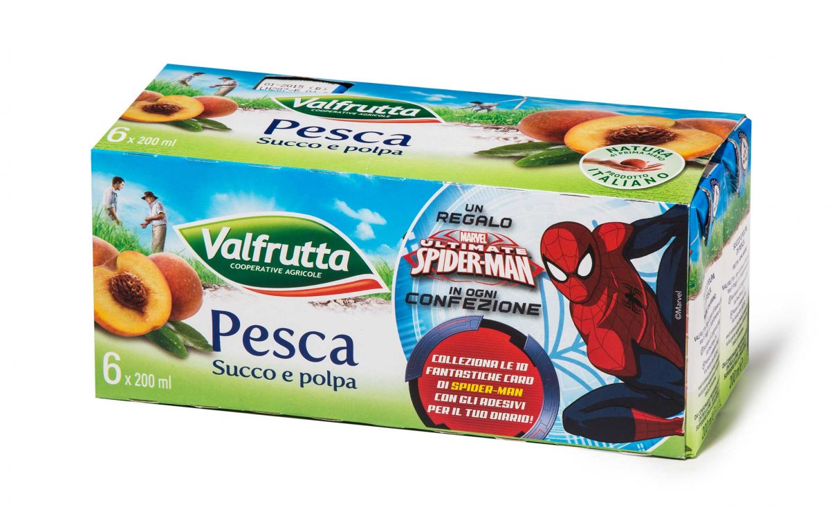 Violetta e Spider Man protagonisti sui succhi Valfrutta