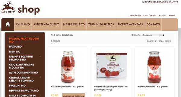 Alce Nero presenta il nuovo negozio online