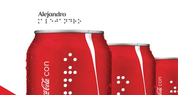 Coca-Cola, arrivano le lattine incise in braille