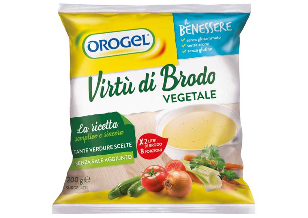 Il brodo vegetale nel banco freezer