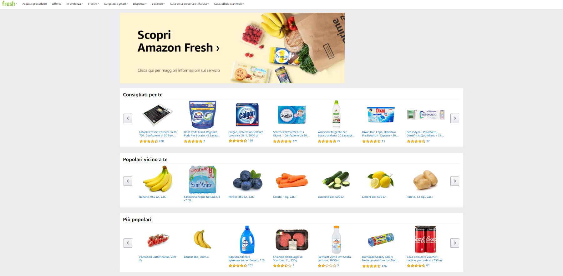 Amazon Fresh è disponibile per i clienti Prime di Roma - Retail - FOOD