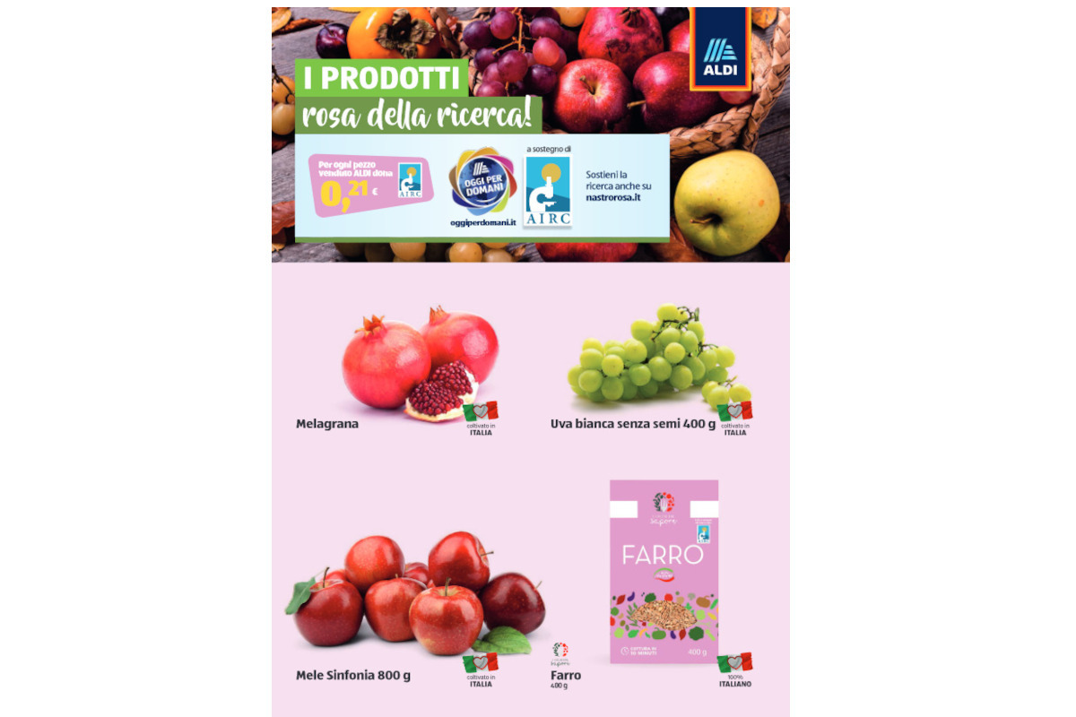 Aldi al fianco di AIRC con “I prodotti rosa della ricerca”