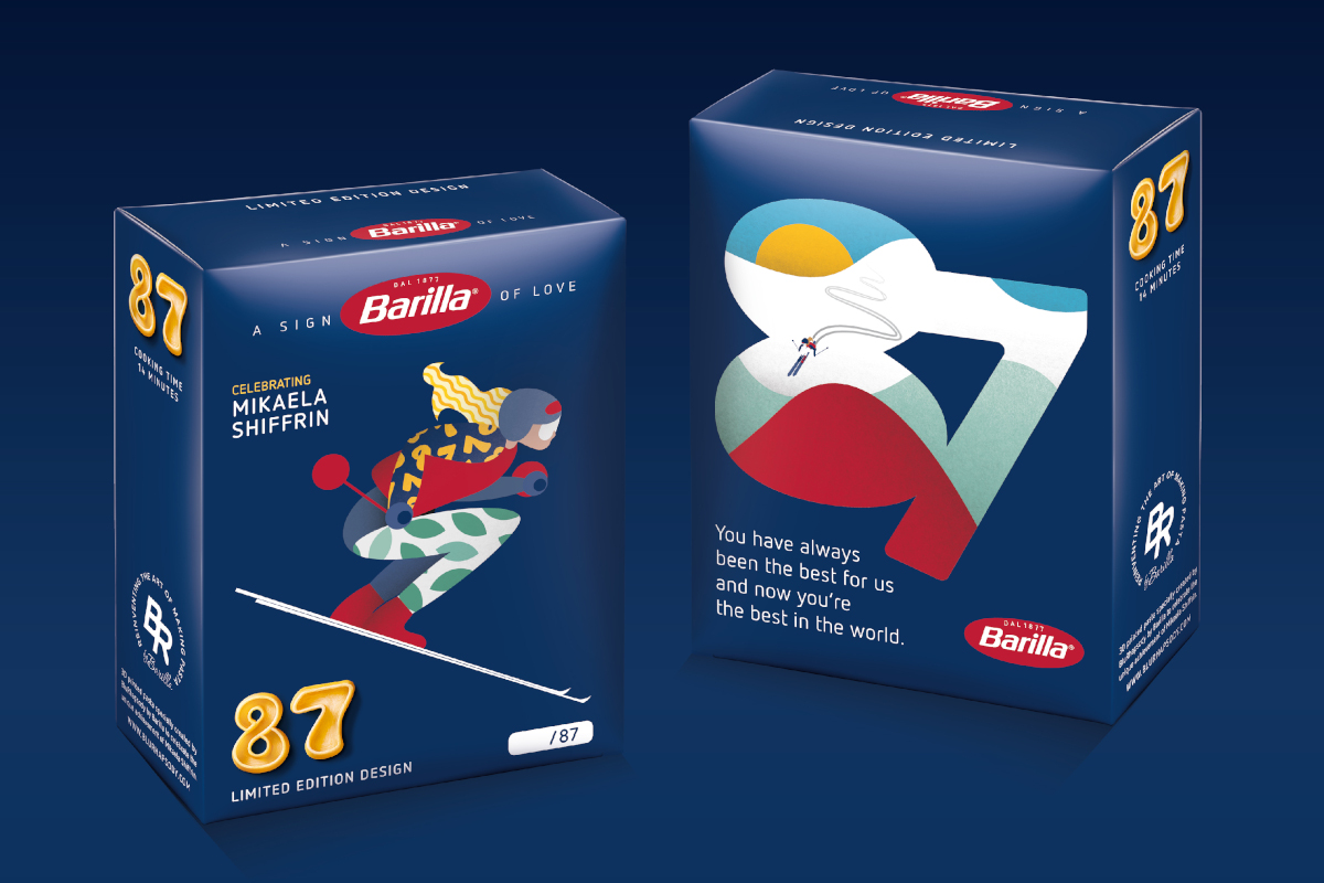 Barilla, un pack limited edition dedicato a Mikaela Shiffrin