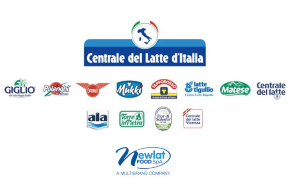 Loghi Centrale del Latte d'Italia: Giglio, Polenghi, Mukki, Tapporosso, Latte Tigullio, Matese, Ala, Torre in Pietra, Fior di Salento.