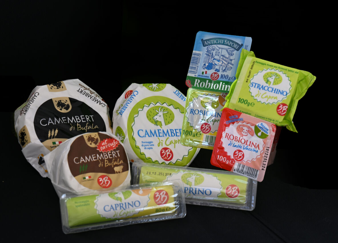 Formaggi 3B Latte: Camembert di bufala/capra, stracchino, robiola, caprino, prino. Prodotti caseari Buoni senza senso.