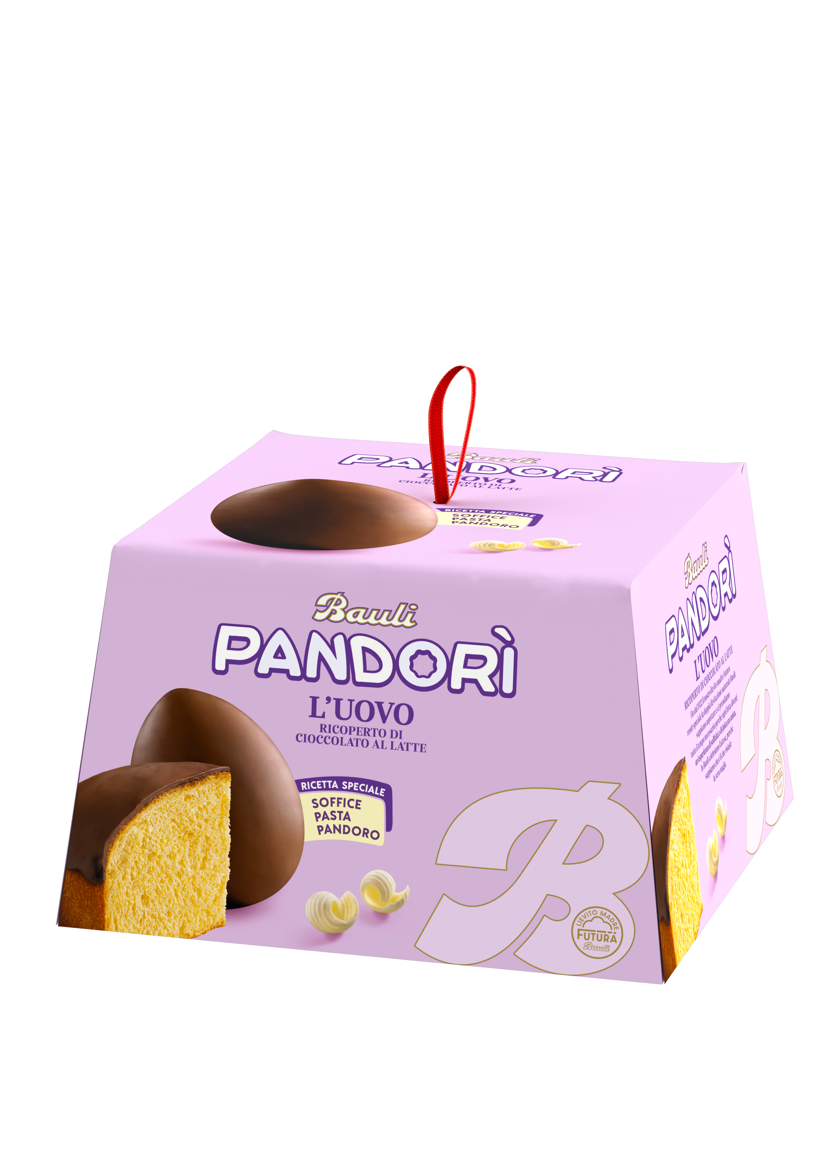 Uovo di Pasqua Pandoro Bauli. Specialità pasquale con cioccolato al latte, soffice e gustoso.